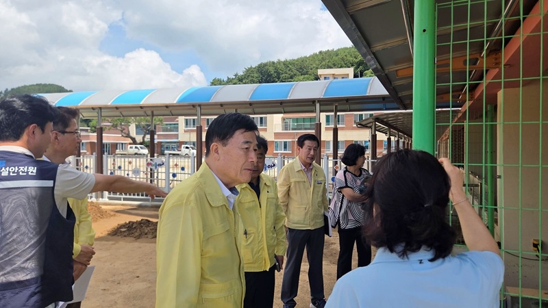 극한 호우 덮친 거제·통영 학교, 한국교육시설안전원 피해 학교 현장점검